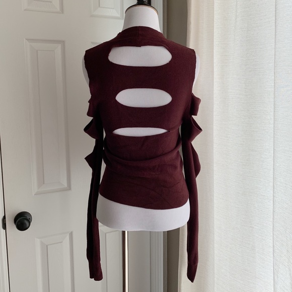 Express Sweater Top with Cutouts - Picture 3 of 5